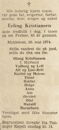 1974-05-30 - Erling - Doedsannonse